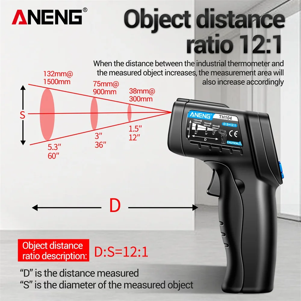 ANENG TH104 Infrared Handheld  - огляд і ціна Industrial Laser Temperature Sensor